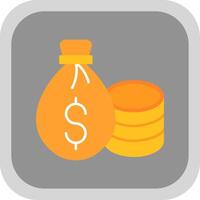 Money Bag Flat Round Corner Icon vector