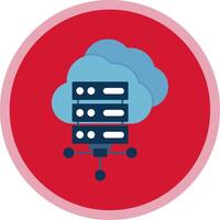 Cloud Computing Flat Multi Circle Icon vector