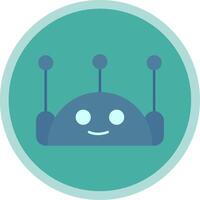 Chatbot Flat Multi Circle Icon vector