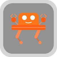 Robotics Flat Round Corner Icon vector