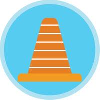 Traffic Cone Flat Multi Circle Icon vector