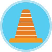 Traffic Cone Flat Multi Circle Icon vector