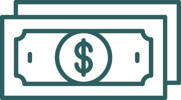 Money Line Gradient Round Corner Icon vector
