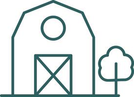 Barn Line Gradient Round Corner Icon vector