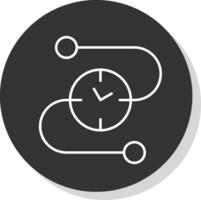 Time Line Line Grey Circle Icon vector