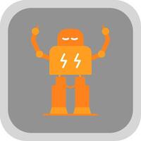 Robotics Flat Round Corner Icon vector