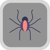 Spider Flat Round Corner Icon vector