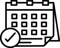 Calendar Icon for schedule reminder symbol image on the white background vector