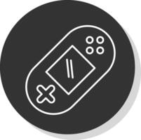 Game Console Line Grey Circle Icon vector