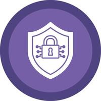 Cyber Security Glyph Multi Circle Icon vector