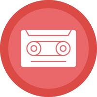 Cassette Glyph Multi Circle Icon vector