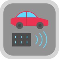 Remote Vehicle Flat Round Corner Icon vector