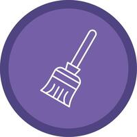 Broom Line Multi Circle Icon vector