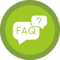 Faq Glyph Multi Circle Icon vector