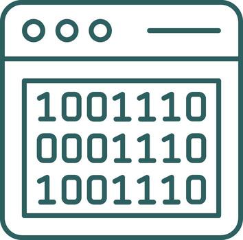 Binary Code Line Gradient Round Corner Icon vector
