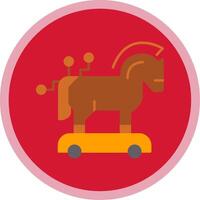 Trojan Horse Flat Multi Circle Icon vector