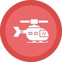 Helicopter Glyph Multi Circle Icon vector