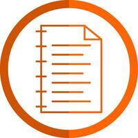 Notebook Line Orange Circle Icon vector