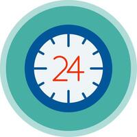 24 Hours Flat Multi Circle Icon vector