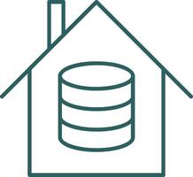 Data House Line Gradient Round Corner Icon vector