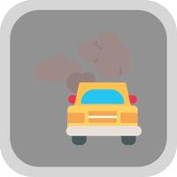 Car Pollution Flat Round Corner Icon vector