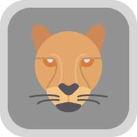 Cheetah Flat Round Corner Icon vector