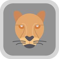 Cheetah Flat Round Corner Icon vector