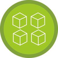 Cube Line Multi Circle Icon vector