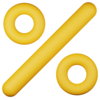 3d realista percentagem símbolo png