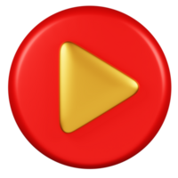 3d realistic play button icon png