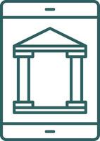 Mobile Banking Line Gradient Round Corner Icon vector