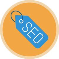 Seo Tag Flat Multi Circle Icon vector