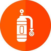Oxygen Tank Glyph Red Circle Icon vector