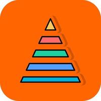 Pyramid Chart Filled Orange background Icon vector