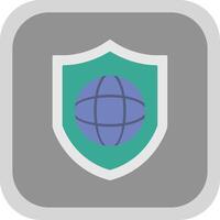 Protected Network Flat Round Corner Icon vector