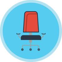 Office chair Flat Multi Circle Icon vector