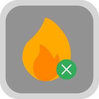 No Fire Flat Round Corner Icon vector