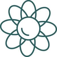 Clematis Line Gradient Round Corner Icon vector