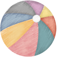Colorful beach ball illustration png