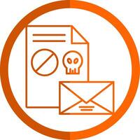 Spam Line Orange Circle Icon vector