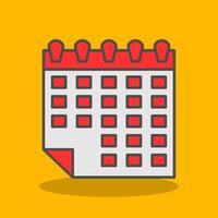 Calendar Filled Shadow Icon vector