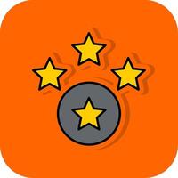 Rating Filled Orange background Icon vector