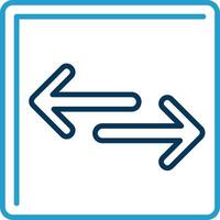 Opposite Arrow Line Blue Two Color Icon vector
