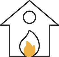 Burning House Skined Filled Icon vector