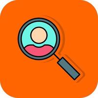 Search User Filled Orange background Icon vector