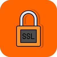 SSL Filled Orange background Icon vector