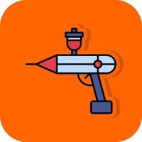 Airbrush Filled Orange background Icon vector