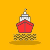 Ship Filled Shadow Icon vector