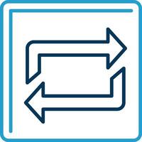 Repeat Line Blue Two Color Icon vector