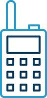 Walkie Talkie Line Blue Two Color Icon vector